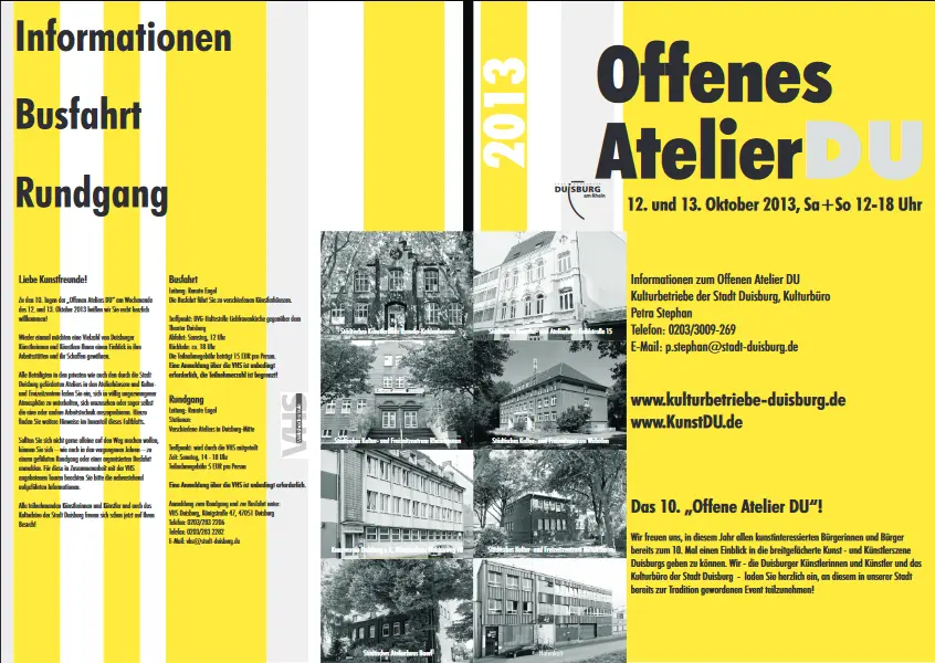 Offene Ateliers Duisburg Einladung 2014