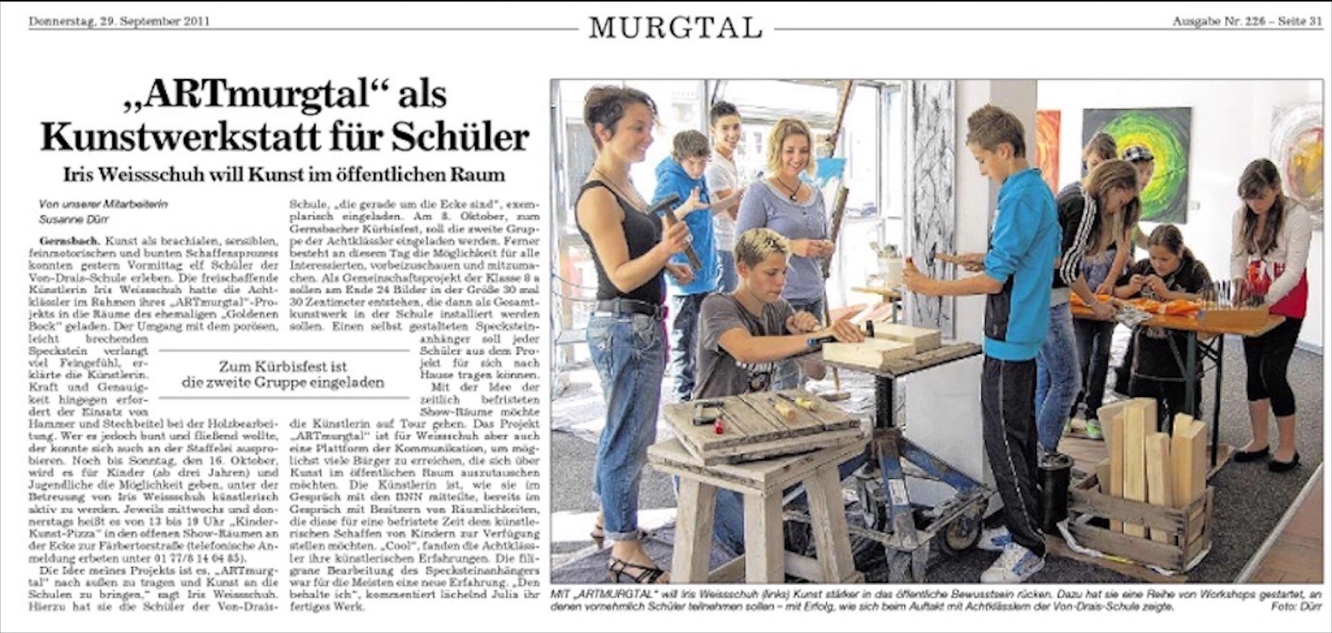 Presse ARTmurgtal Iris Weissschuh